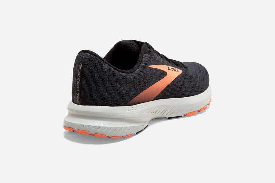 Brooks Launch 7 Road Running Shoes - Womens - Black/Orange - XJ4395072